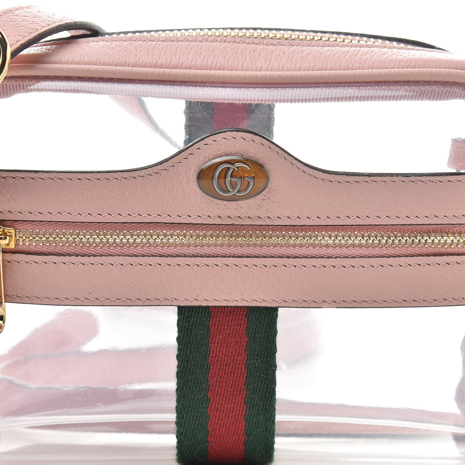 Gucci Vinyl Web Mini Ophidia Transparent Shoulder Bag Perfect Pink 8 of 11