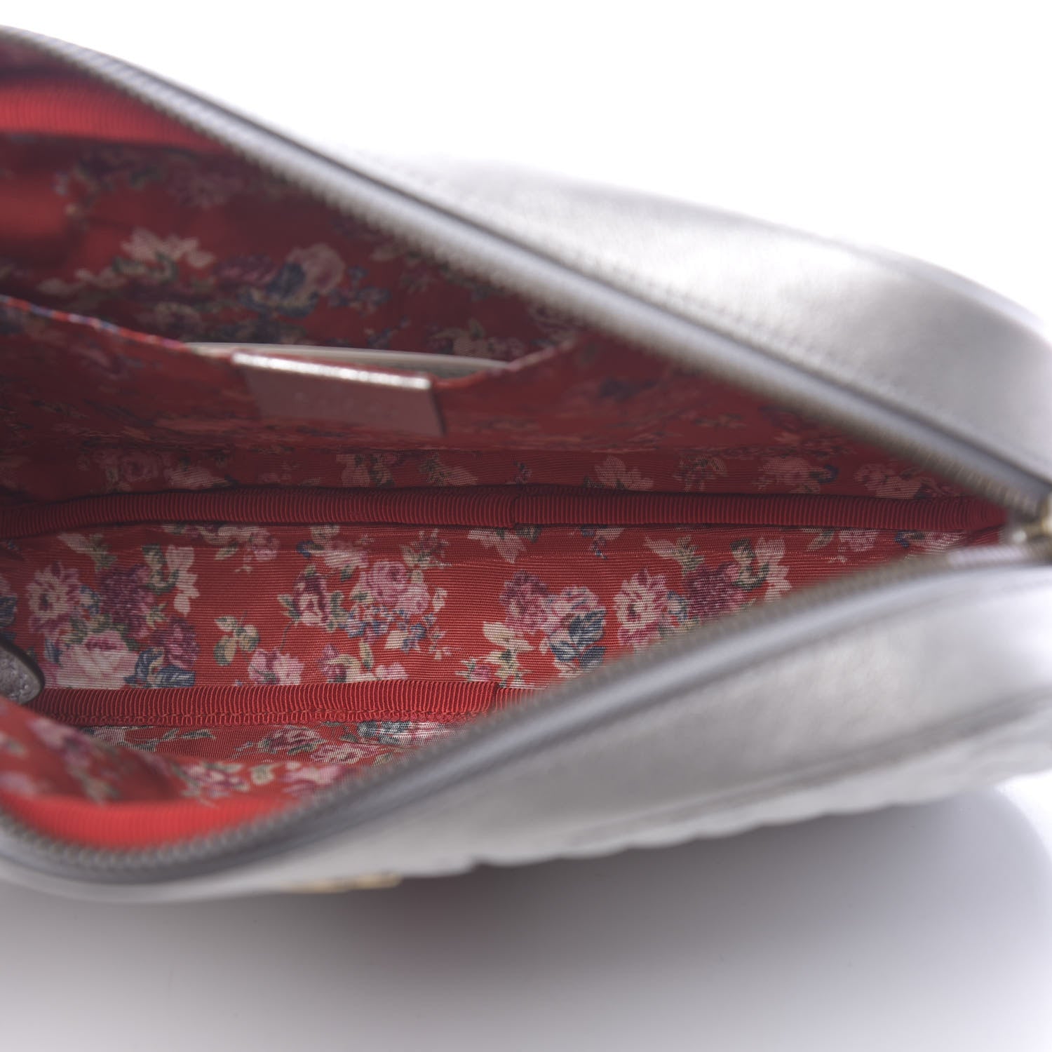 Gucci Laminated Nappa Web Trapuntata Small GG Shoulder Bag Argento 5 of 10