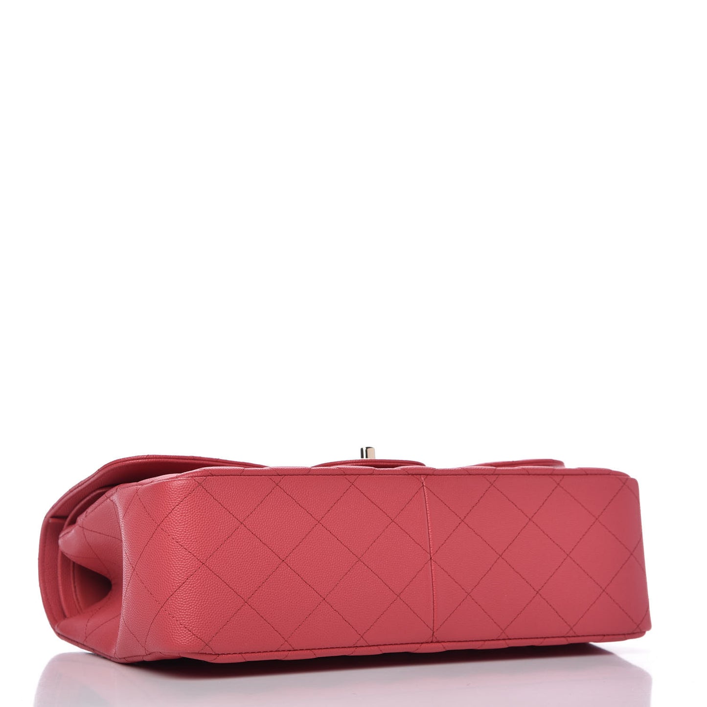 Caviar Quilted Jumbo Double Flap Dark Pink
