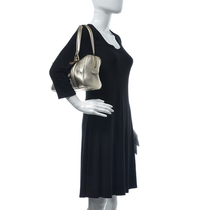 Gucci Metallic Calfskin Small Britt Boston Gold 2 of 17