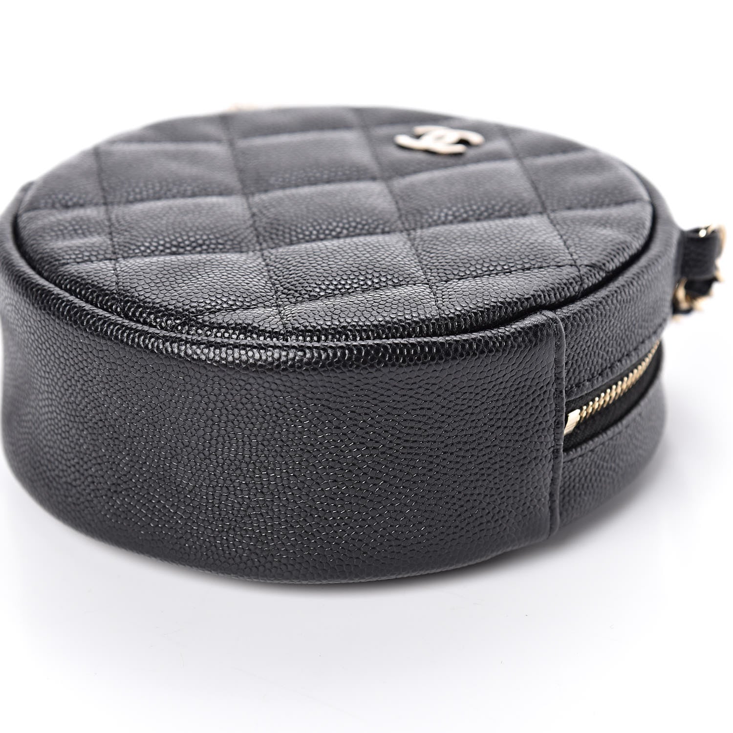 Chanel Caviar Quilted Round Clutch With Chain Black 10 of 11