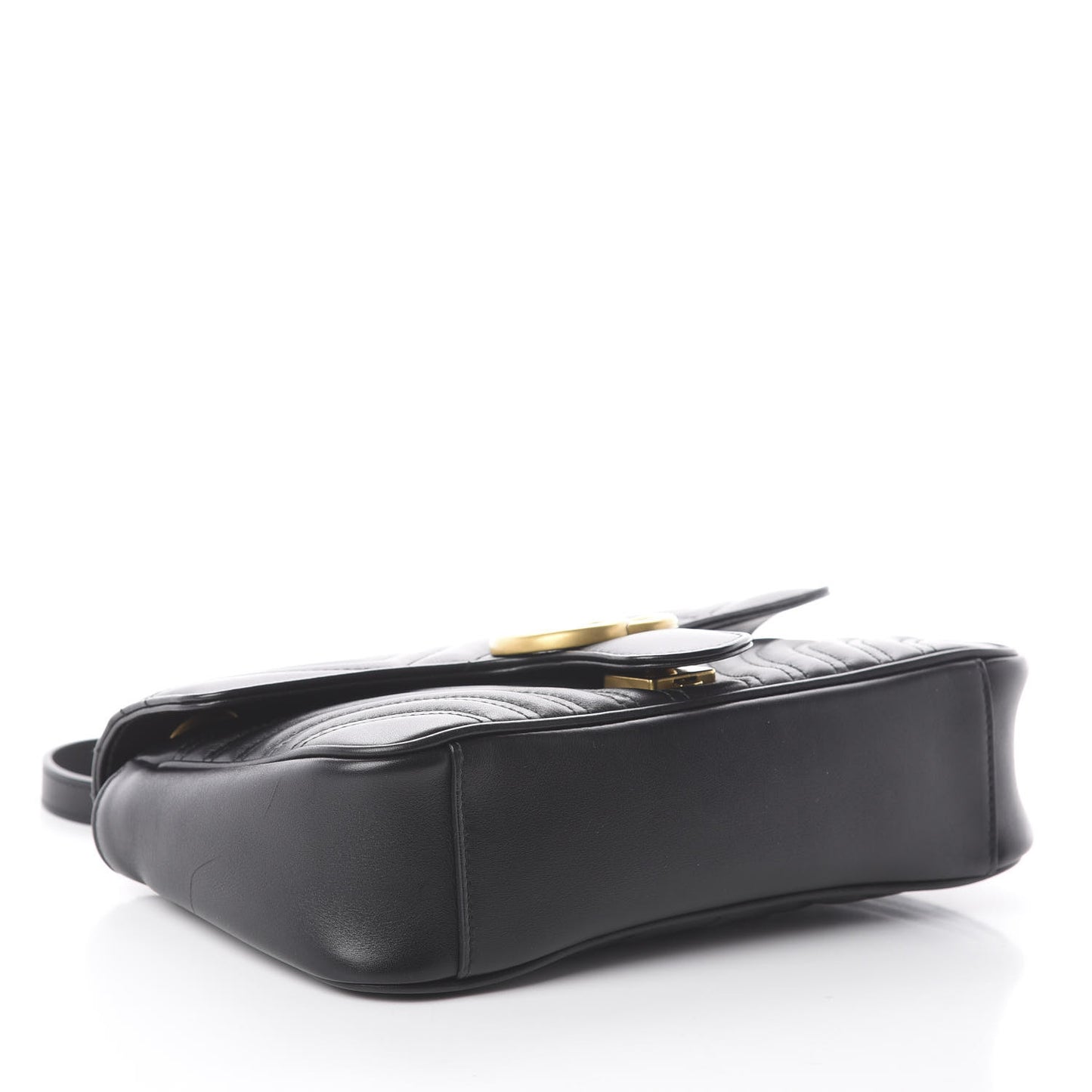 Calfskin Matelasse Small GG Marmont Shoulder Bag Black