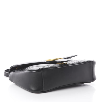 Gucci Calfskin Matelasse Small GG Marmont Shoulder Bag Black 3 of 8