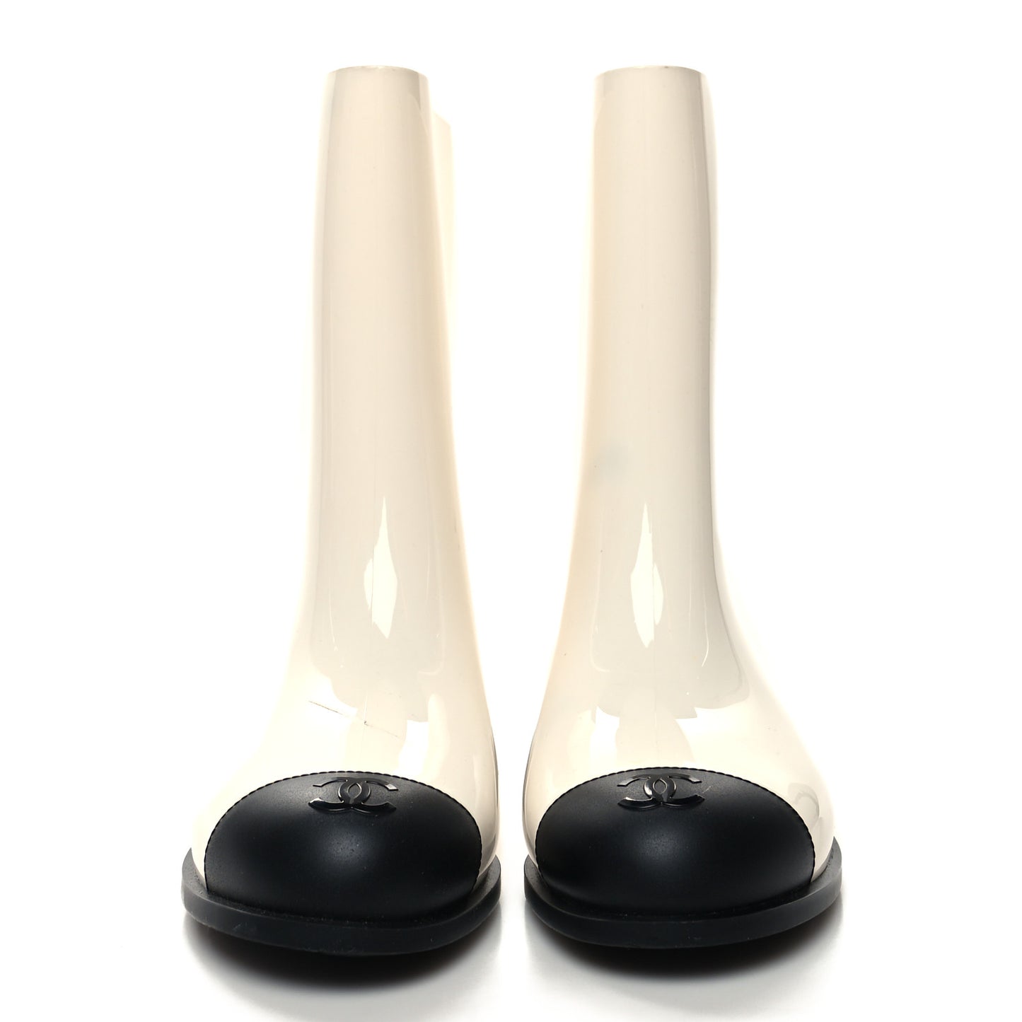 Rubber Rain Boots 36 Ivory Black