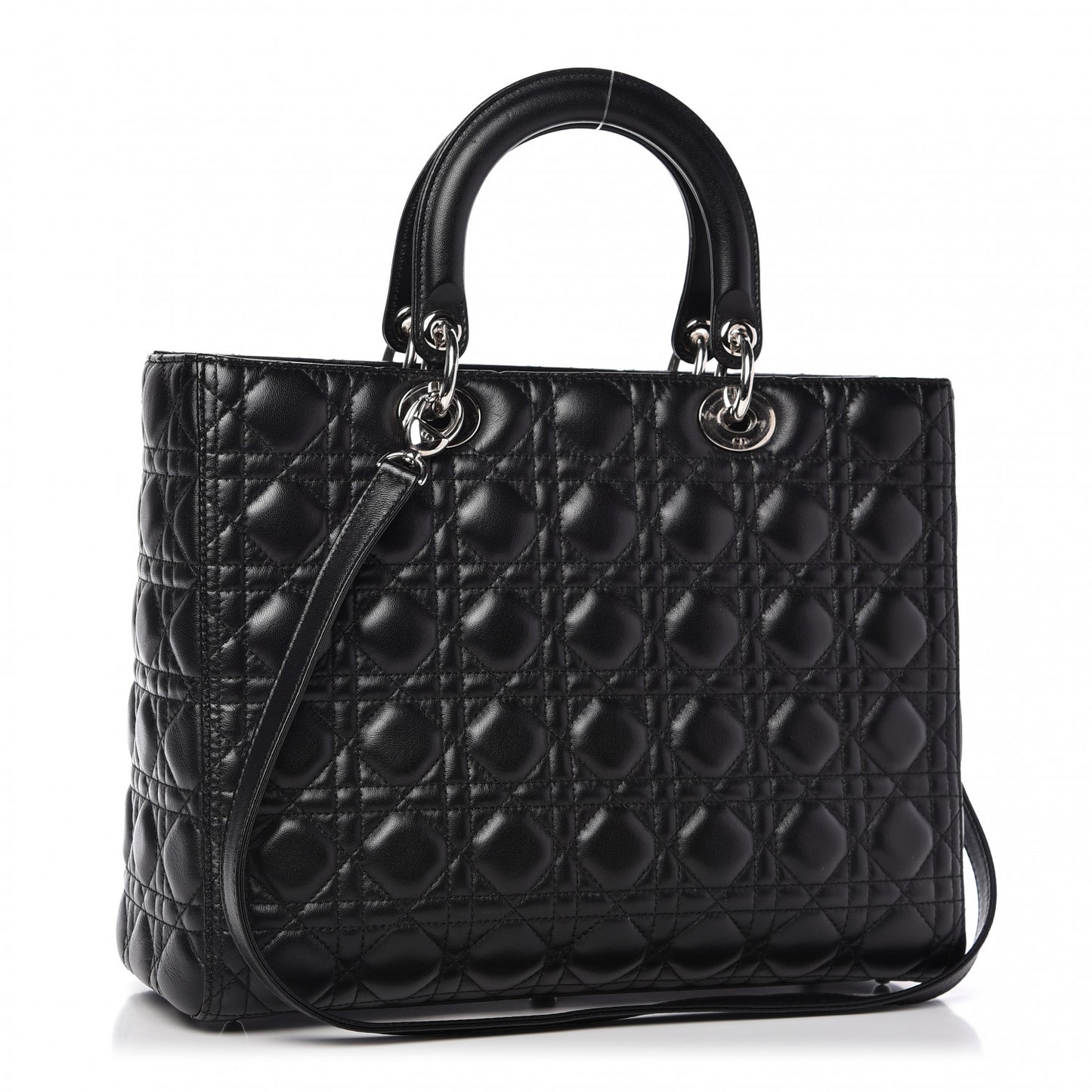 Lambskin Cannage Large Lady Dior Black