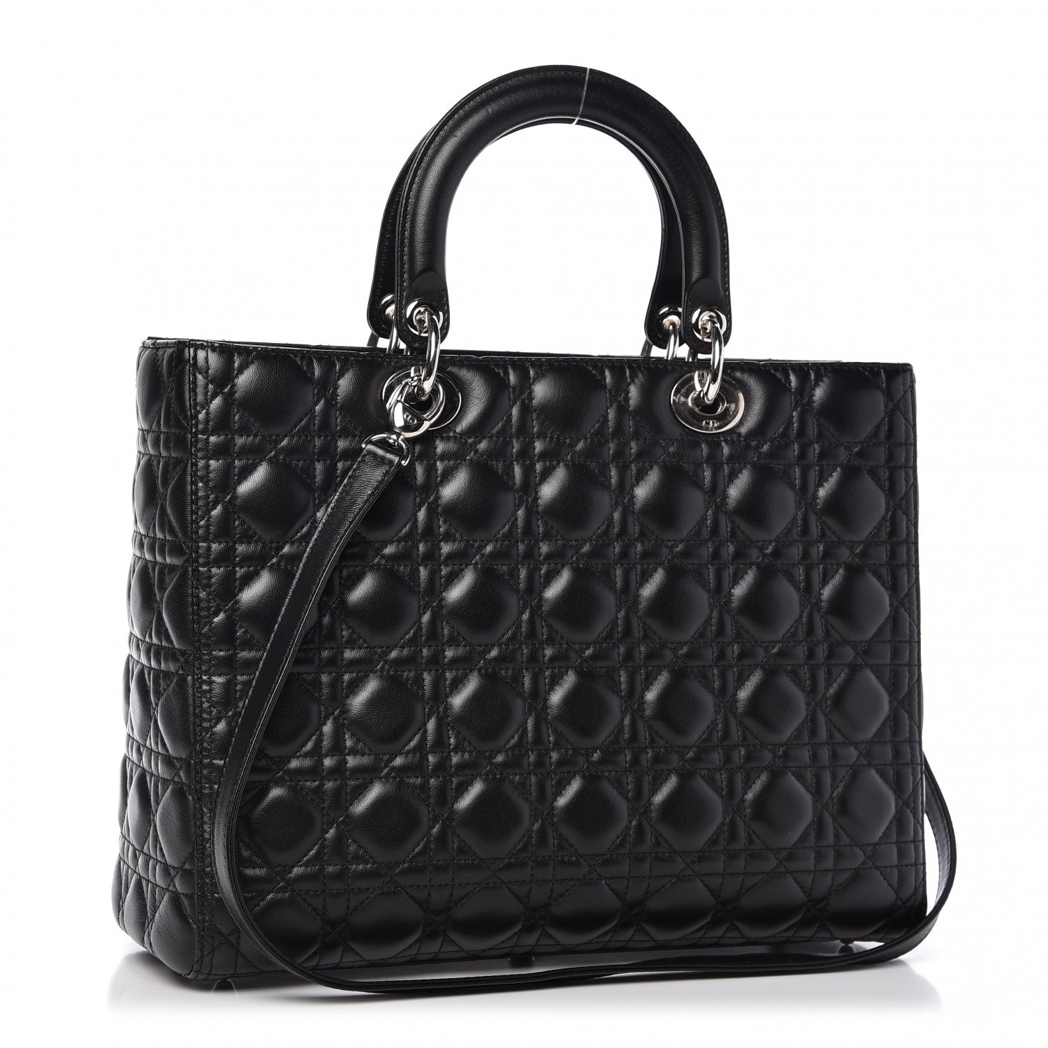 Christian Dior Lambskin Cannage Large Lady Dior Black 3 of 11
