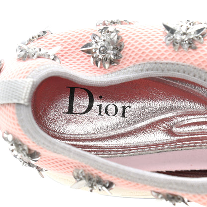 Christian Dior Technical Canvas Embellished Dior Fusion Sneakers 36.5 Pink Gray 7 of 8