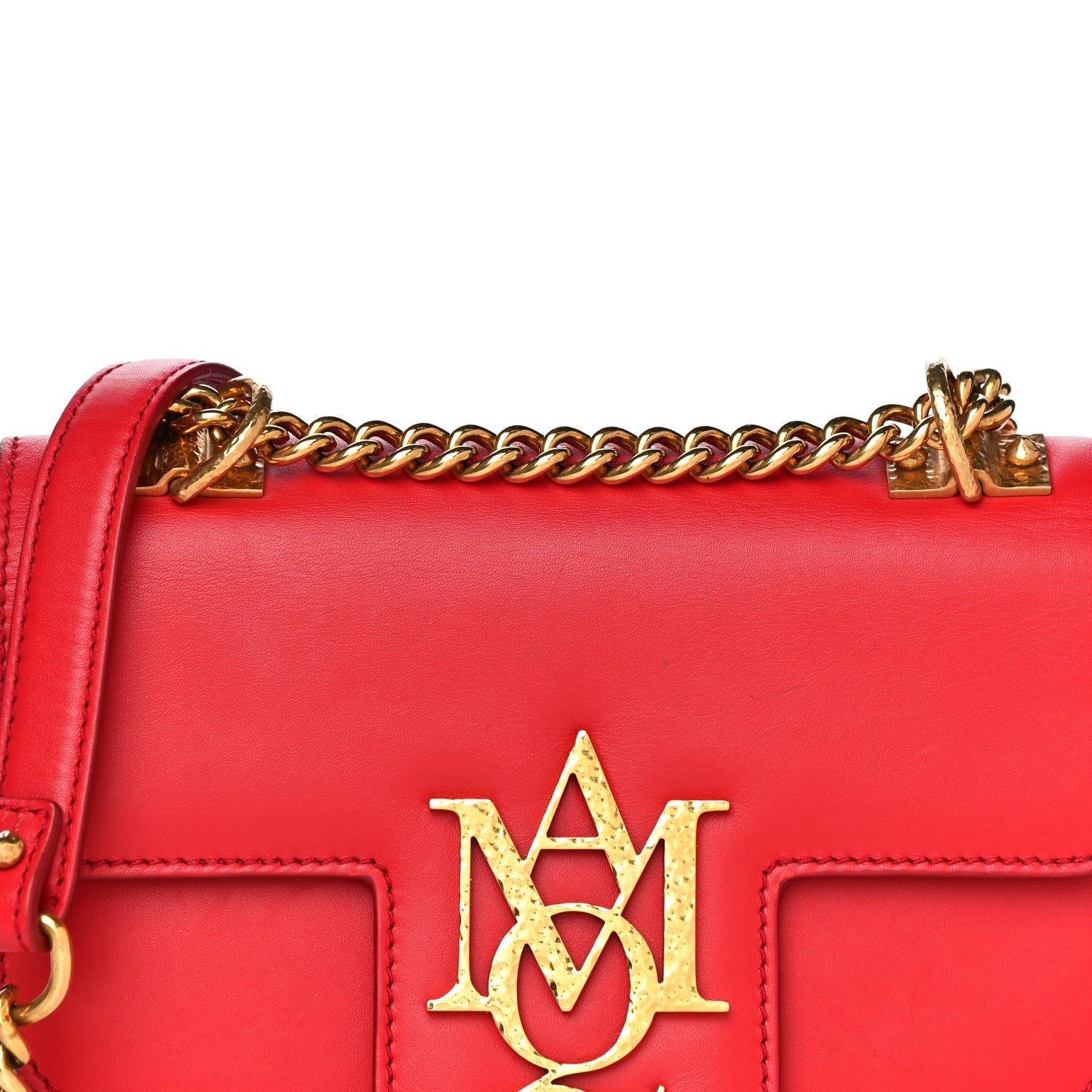 Alexander McQueen Calfskin Small Insignia Chain Flap Red 15 of 26