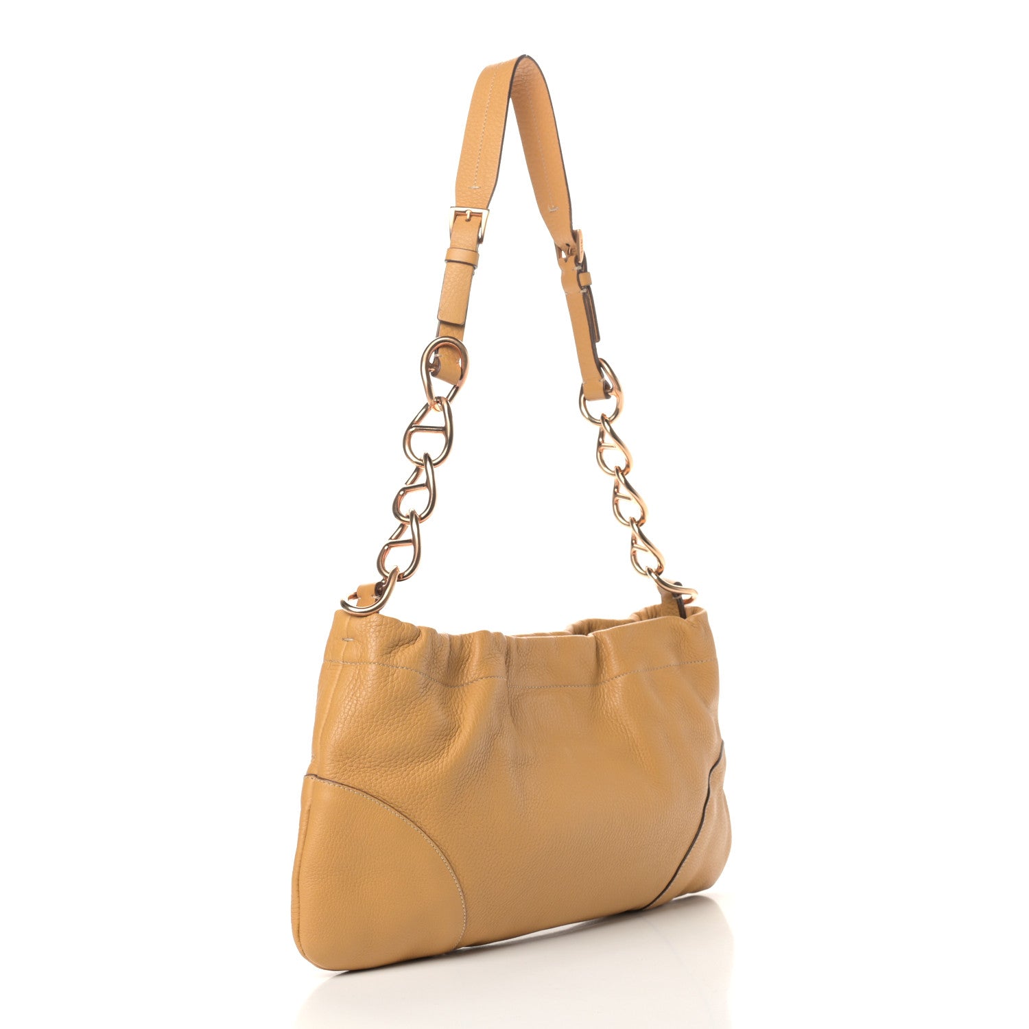 Prada Vitello Daino Shoulder Bag Miele 2 of 12
