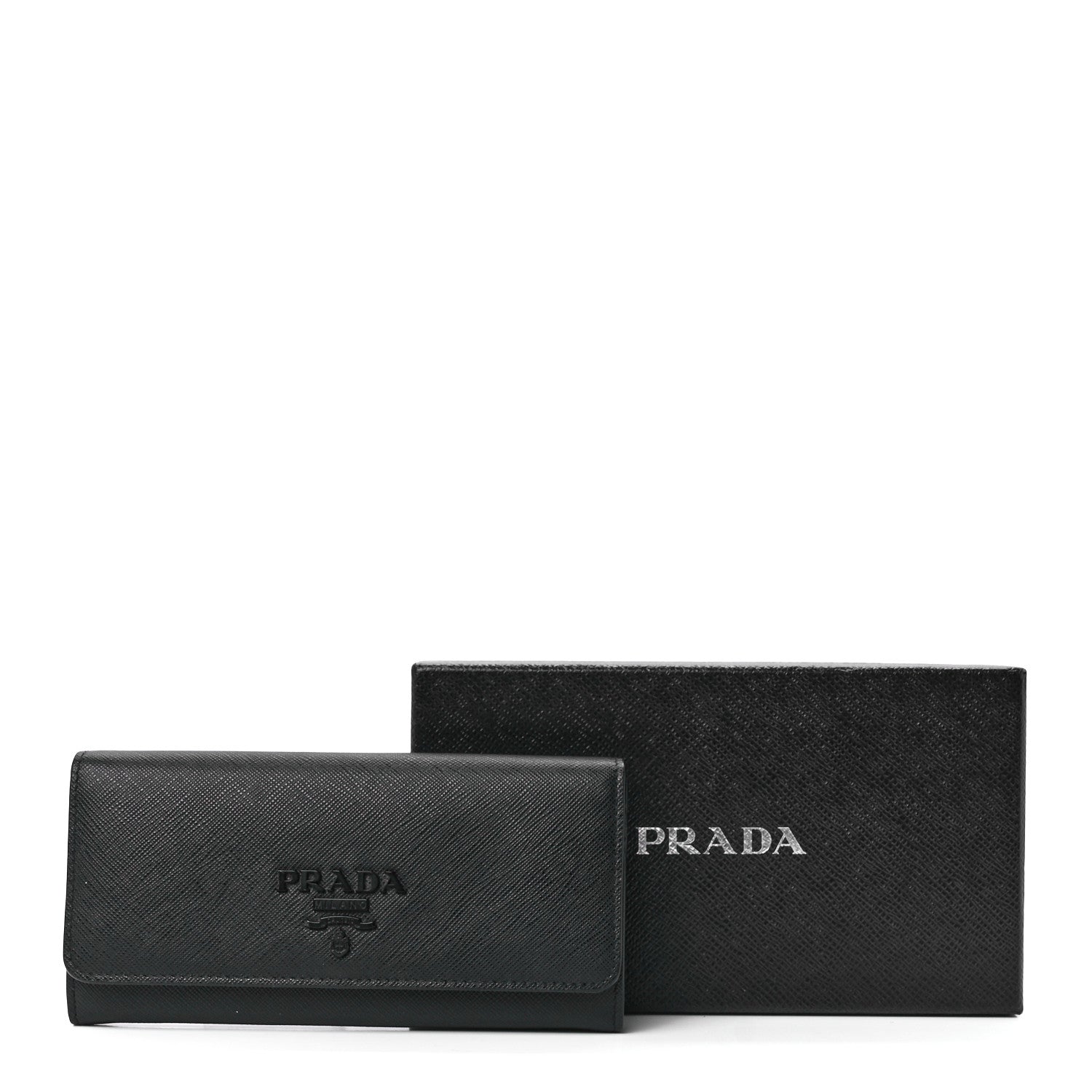 Prada Saffiano Metal Continental Flap Wallet Black 14 of 14