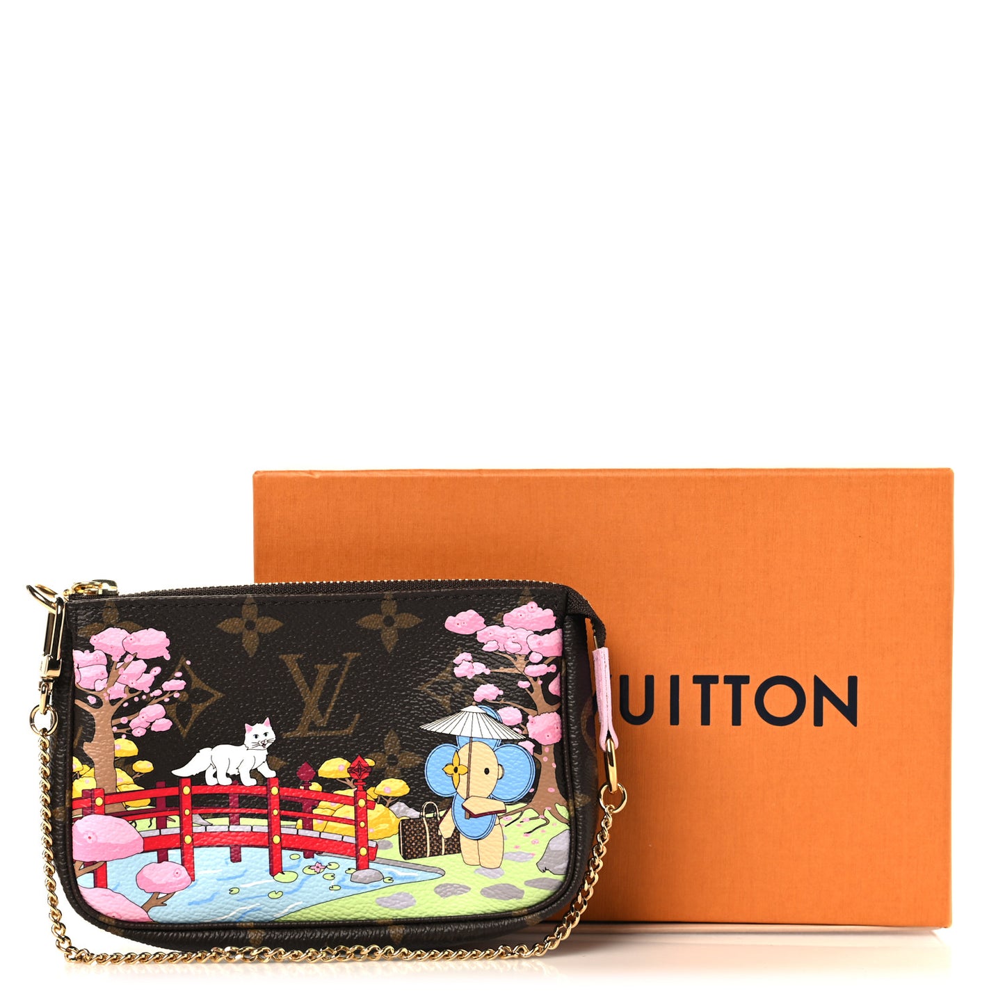 Monogram 2021 Christmas Animation Japanese Garden Mini Pochette Accessories Wisteria Pink Pink