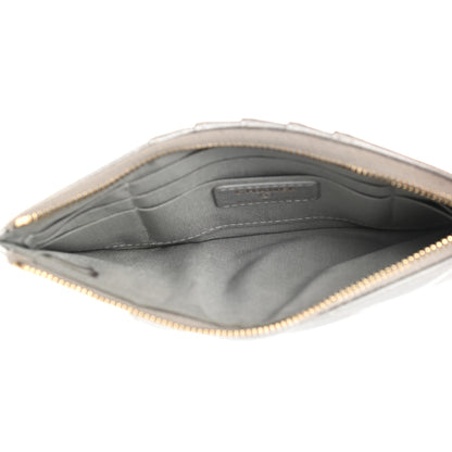Chanel Metallic Goatskin Quilted Chanel 19 Flat Wallet Pouch Silver 5 of 9