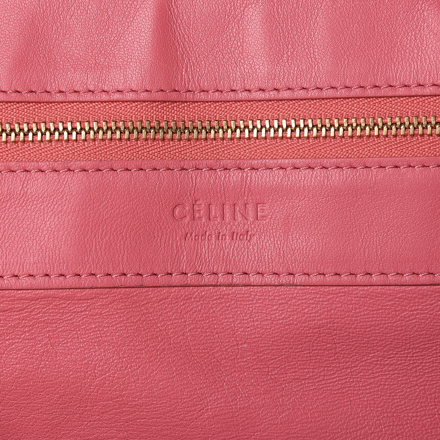 Celine Lambskin Horizontal Bi-Color Cabas Pink Rust 6 of 16