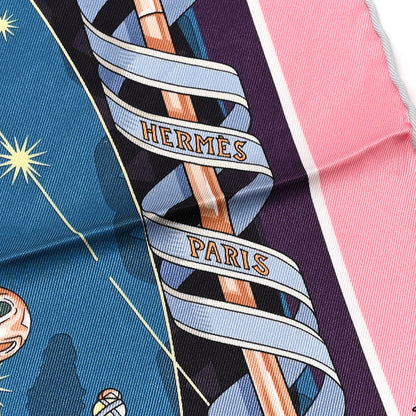Hermes Silk Chorus Stellarum Scarf 70 Rose Bleu Cobalt 2 of 5