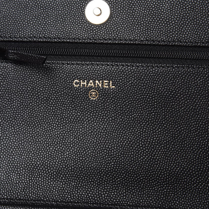 Chanel Caviar Quilted Vintage Mademoiselle Wallet On Chain WOC Black 6 of 11