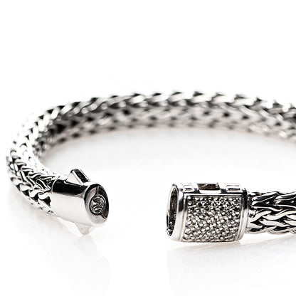 John Hardy Sterling Silver Diamond 7mm Classic Chain Bracelet M 4 of 4