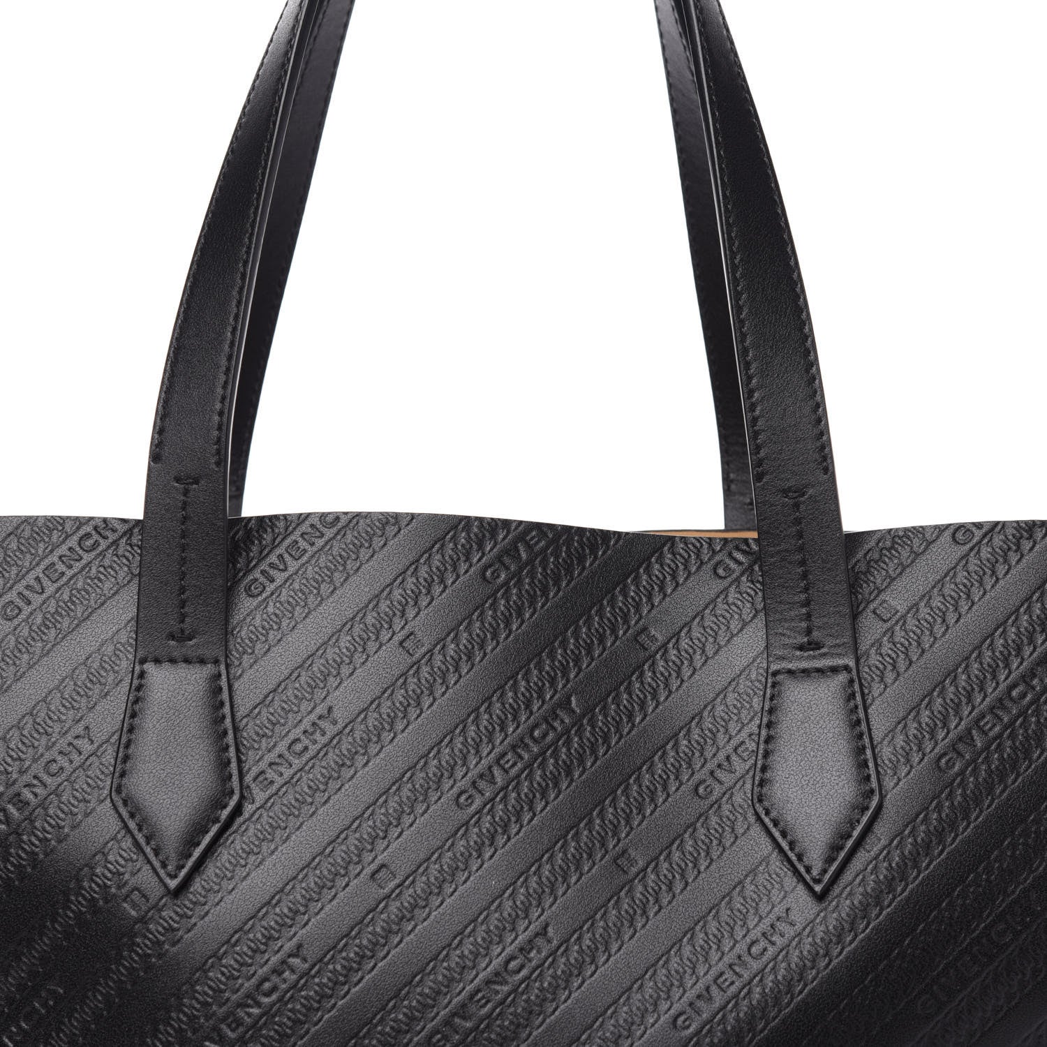 Givenchy Calfskin Chain Embossed Medium Bond Shopper Tote Black 10 of 10