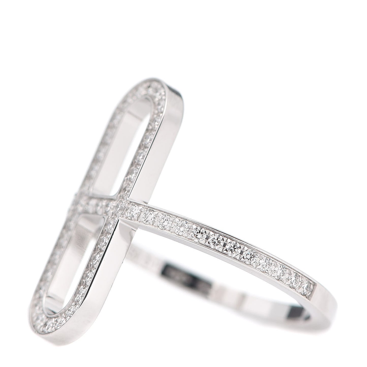 18K White Gold Diamond Ever Chaine d'Ancre Ring 51 5.75
