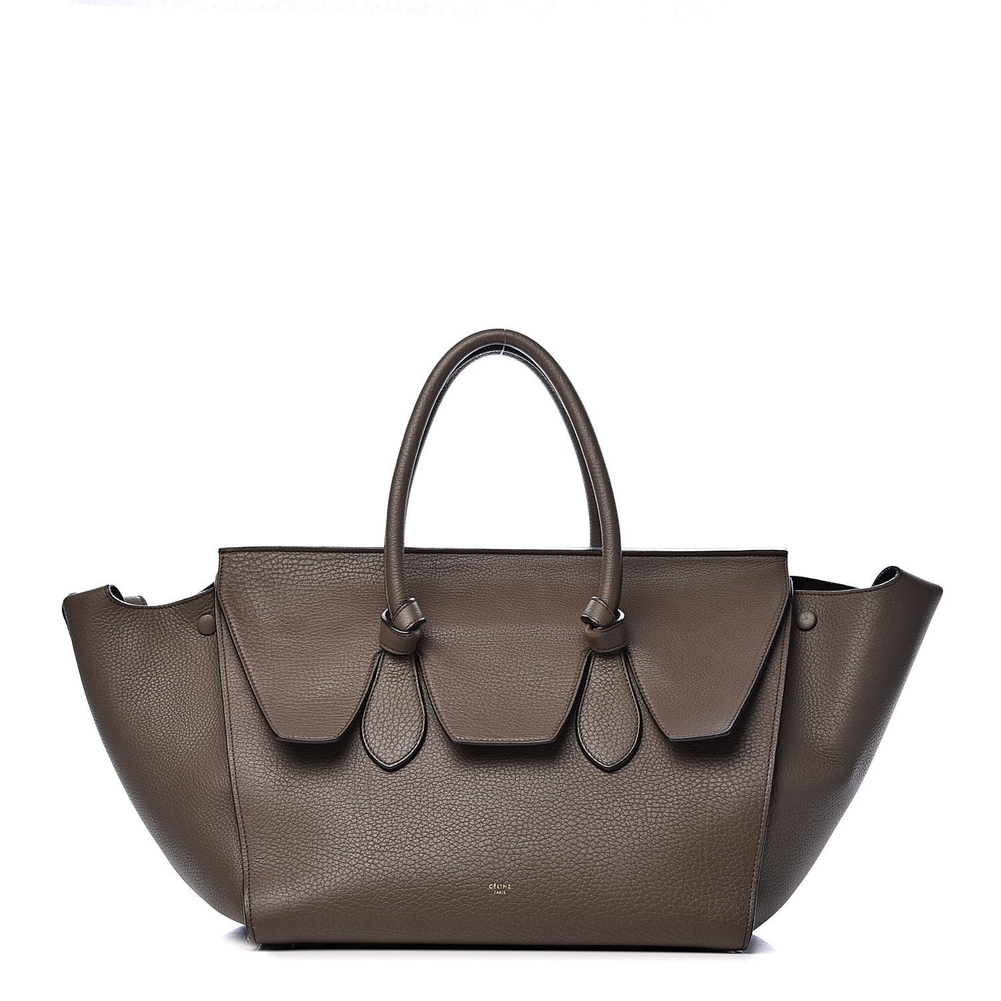 Crisped Calfskin Large Tie Knot Tote Grey