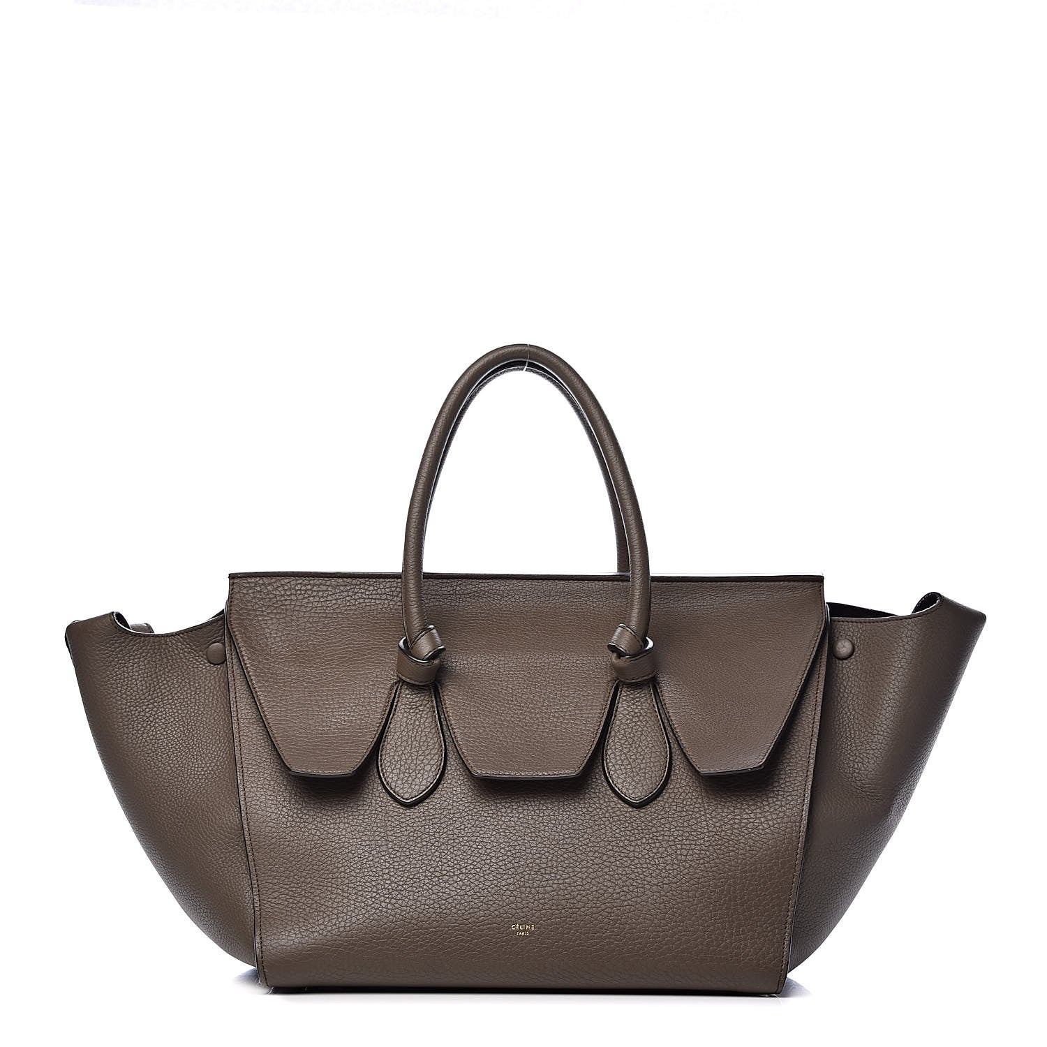 Celine Crisped Calfskin Large Tie Knot Tote Grey 1 of 19