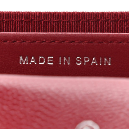 Chanel Caviar Quilted Flap Card Holder Wallet Dark Red 7 of 9