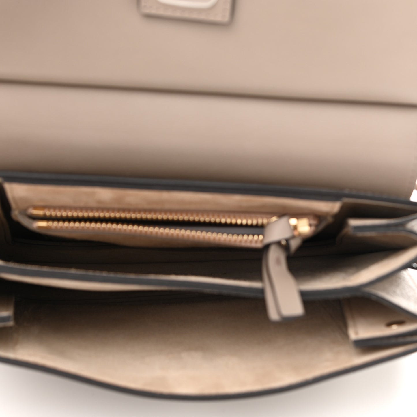 Suede Calfskin Small Faye Top Handle Bag Motty Grey