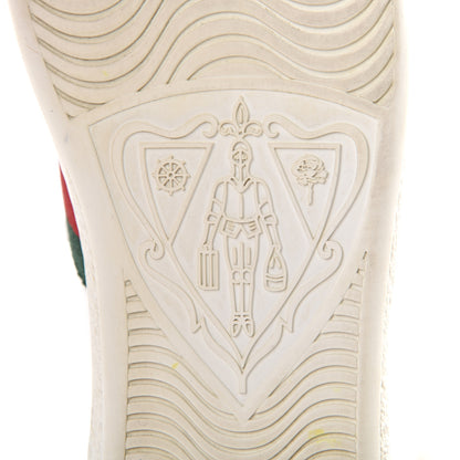 Gucci Calfskin Ayers Bee Embroidered Womens Ace Sneakers 35.5 White Green 9 of 11