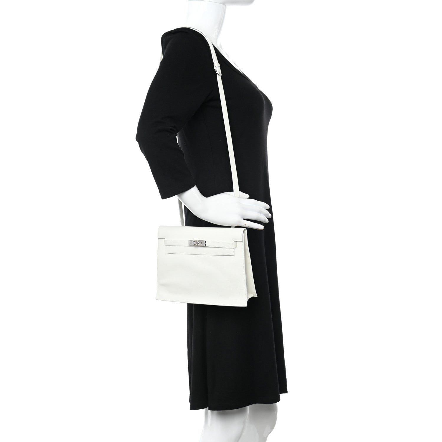 Hermes Evercolor Kelly Danse II Belt Bag White 2 of 11