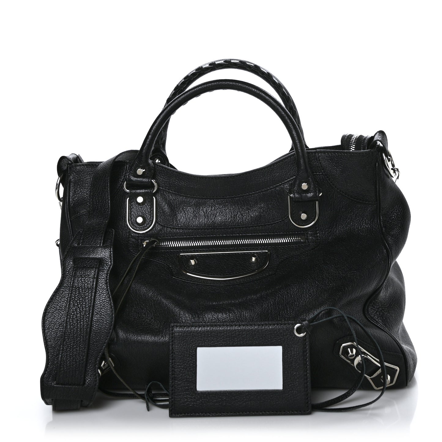 Chevre Silver Metallic Edge Hardware Velo Black