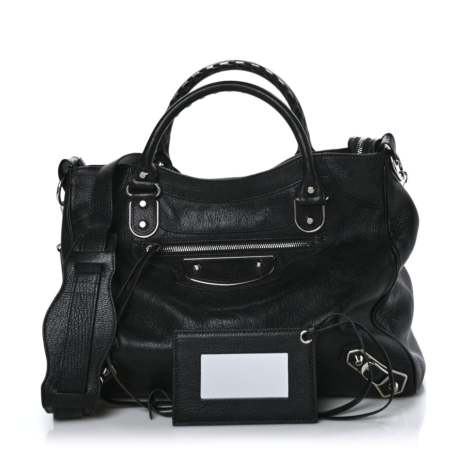 Balenciaga Chevre Silver Metallic Edge Hardware Velo Black 1 of 11