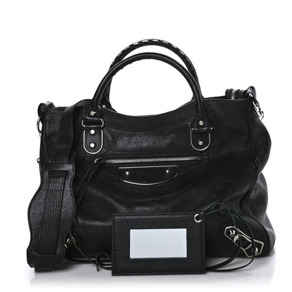Balenciaga Chevre Silver Metallic Edge Hardware Velo Black 1 of 11