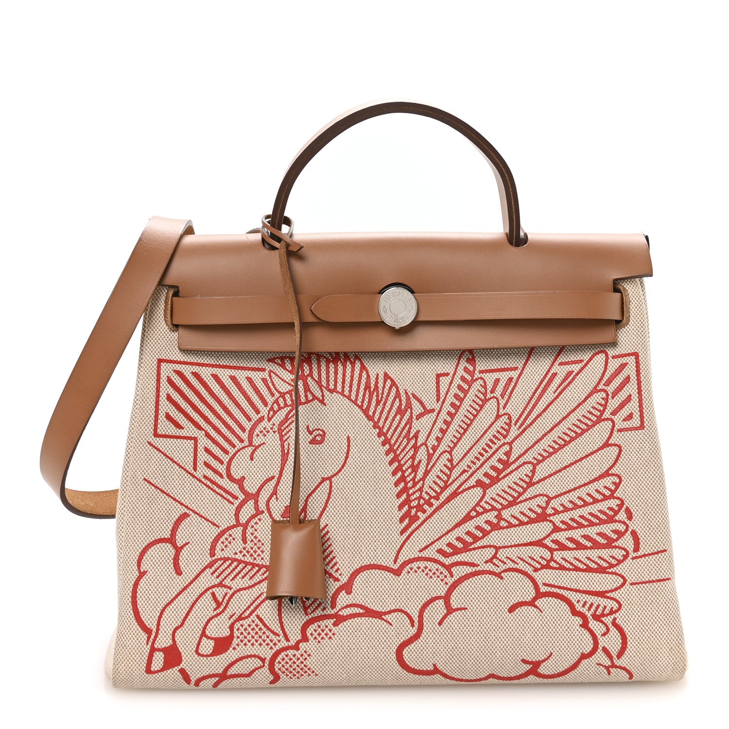 Hermes Vache Hunter Toile Pegase Pop Herbag Zip Retourne 31 PM Capucine 1 of 11
