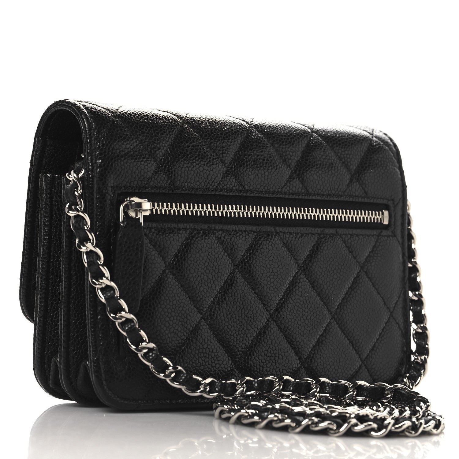 Chanel Caviar Quilted Mini Wallet On Chain WOC Black 3 of 10