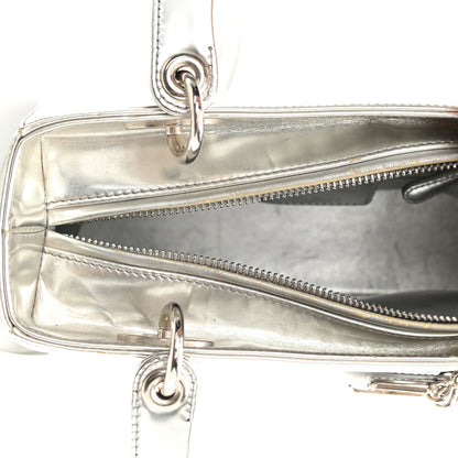 Christian Dior Metallic Patent Calfskin Medium Lady Dior Silver 5 of 12