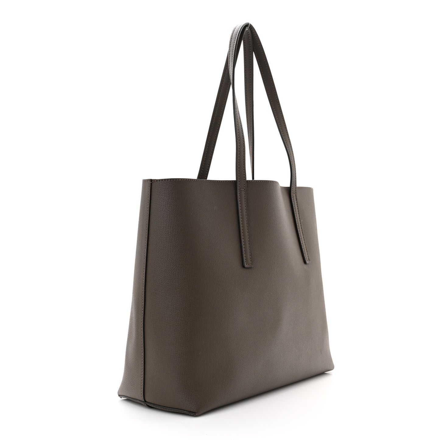 Vitello Vienna Enamel F is Fendi Shopping Tote Carbone Tobacco