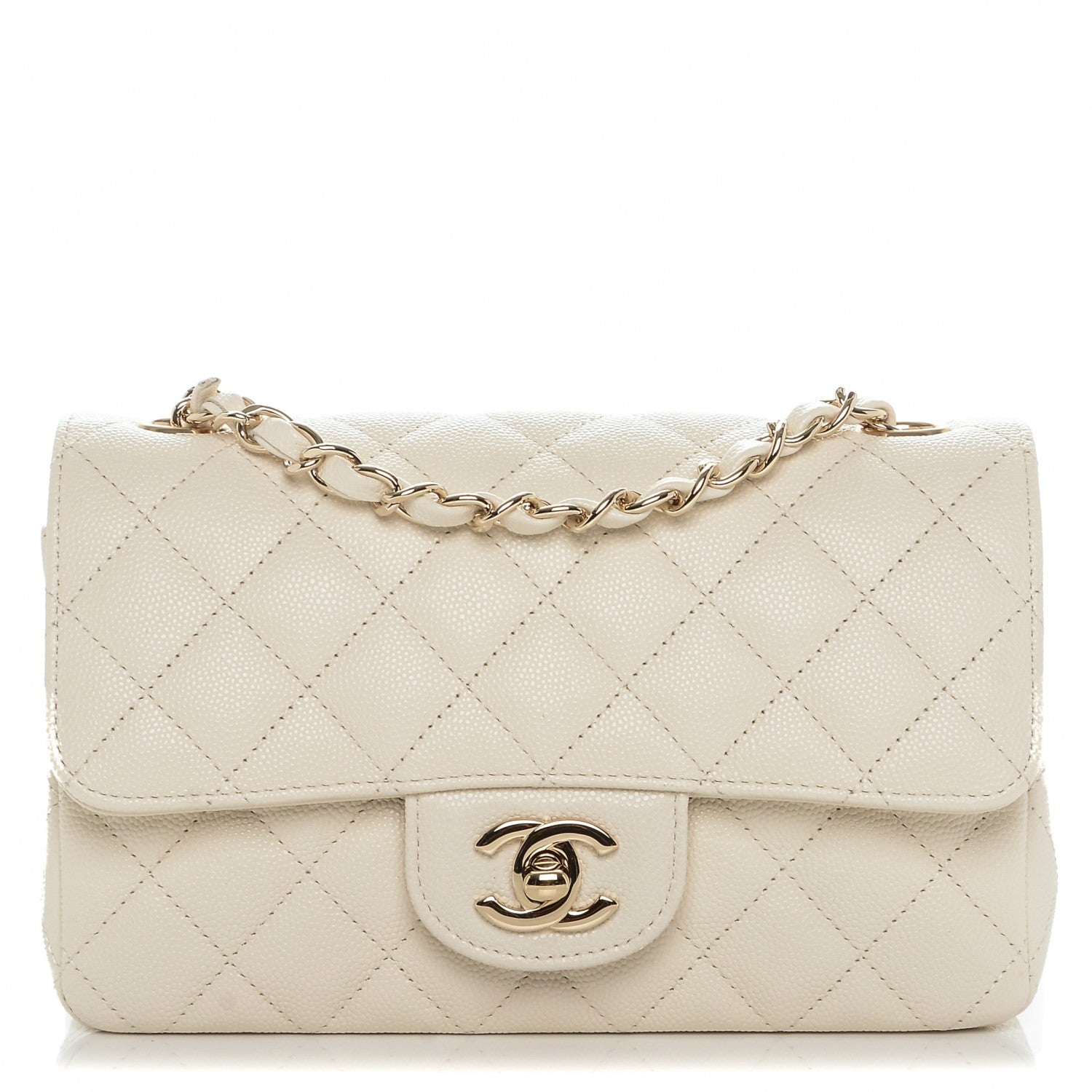 Chanel Caviar Quilted Mini Rectangular Flap White 1 of 6