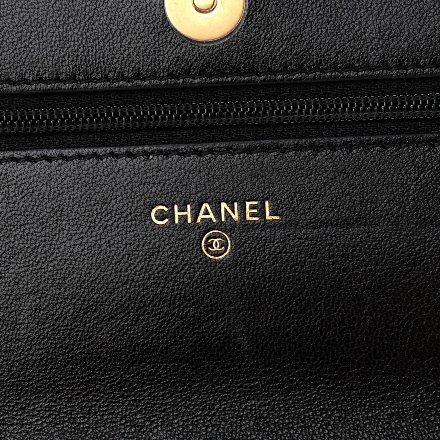 Lambskin Quilted Chanel 19 Wallet On Chain WOC Black
