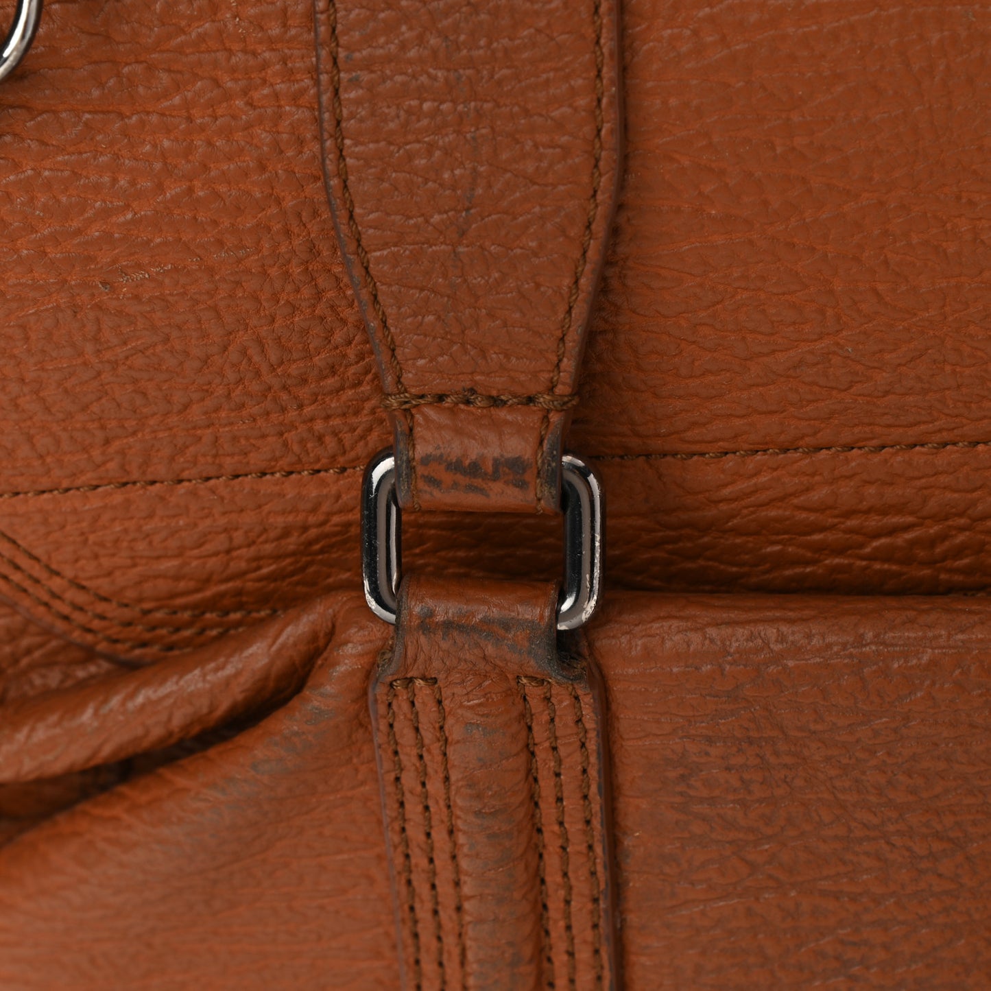 Textured Calfskin Large Pashli Satchel Amber
