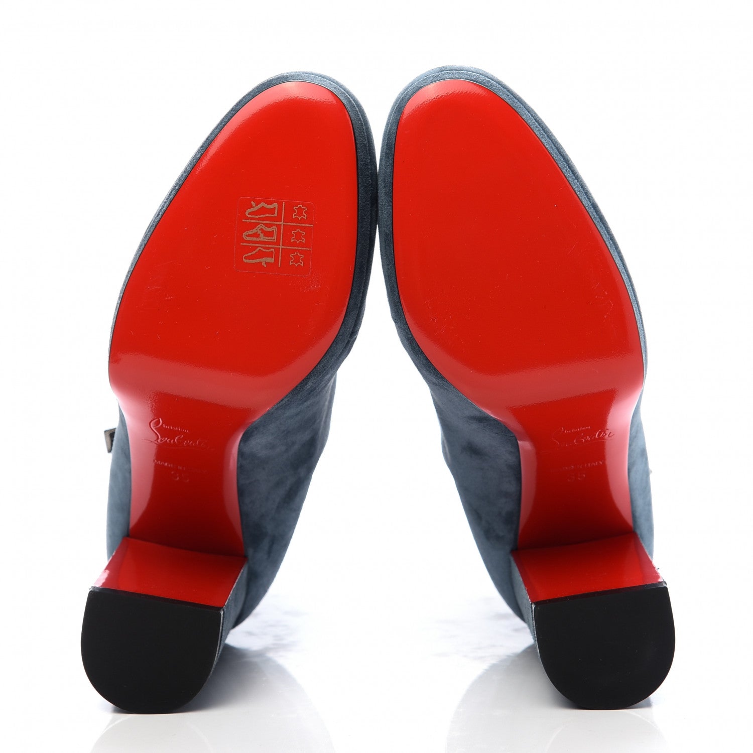 Christian Louboutin Veau Velours Birgitta 100 Zip Around Ankle Bootie 35 Tempete 5 of 8