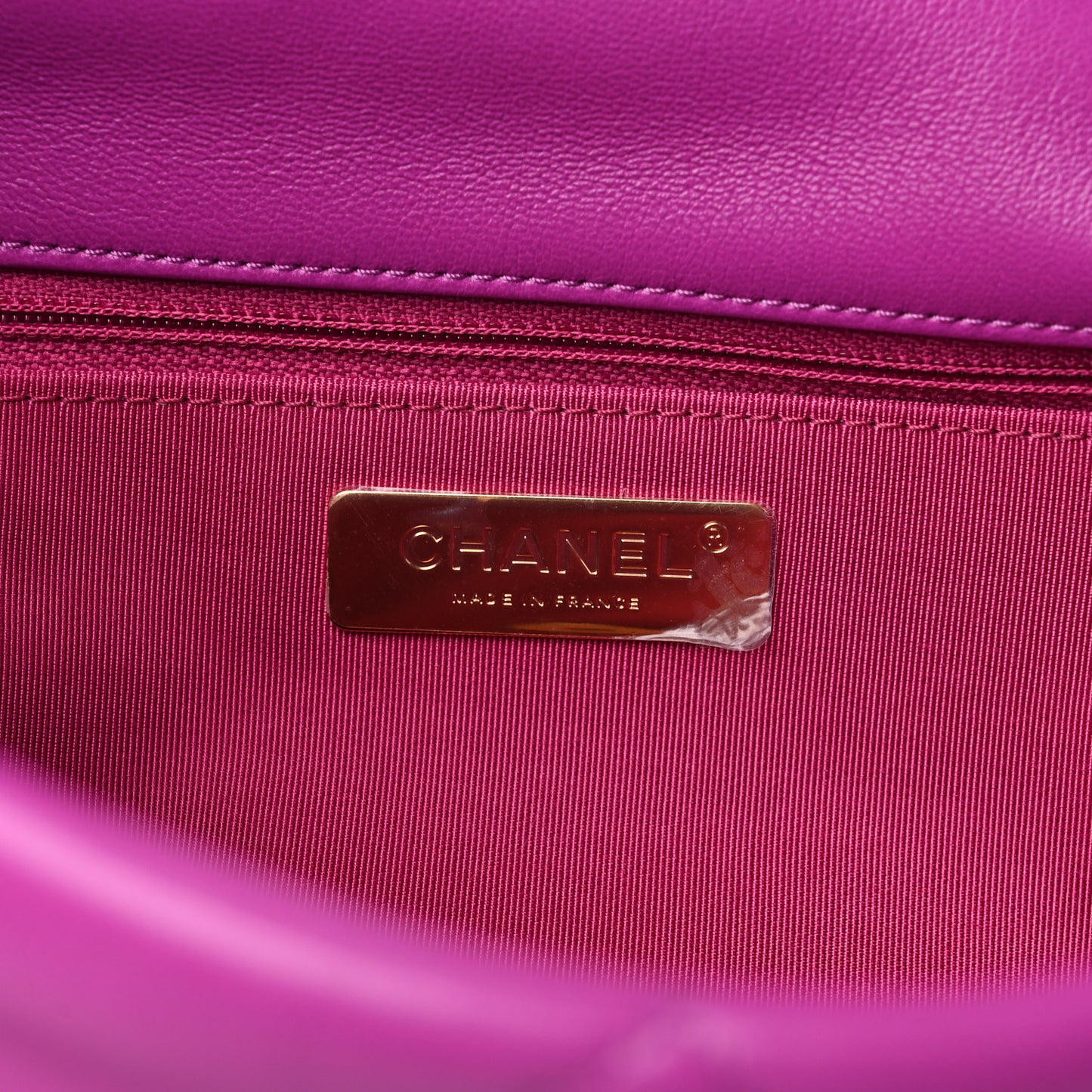 Lambskin Quilted Large Chanel 19 Flap Purple