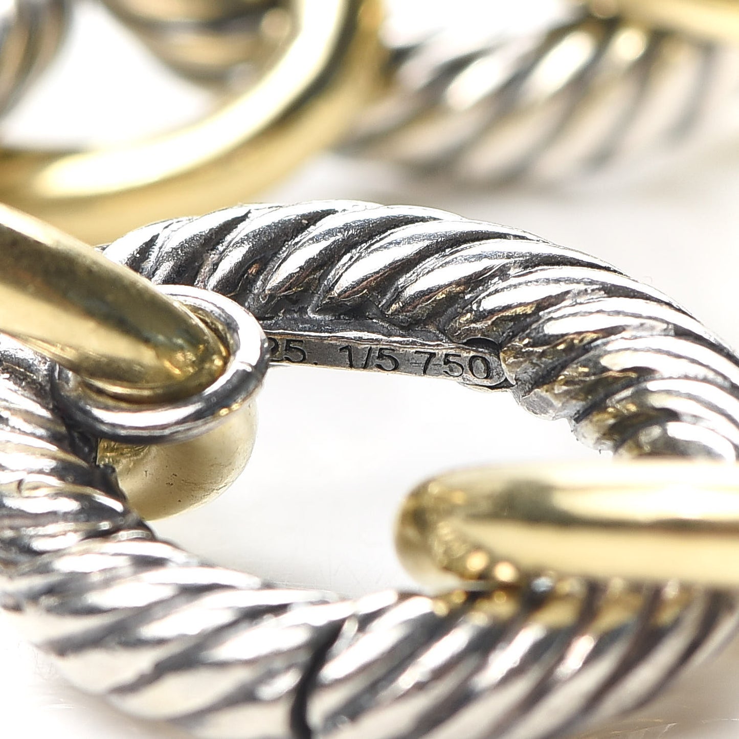 Sterling Silver 18K Yellow Gold 17mm Extra Large Oval Link Bracelet