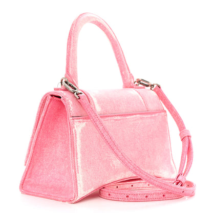 Balenciaga Nappa Denim Printed Small Hourglass Top Handle Bag Denim Pink 3 of 10