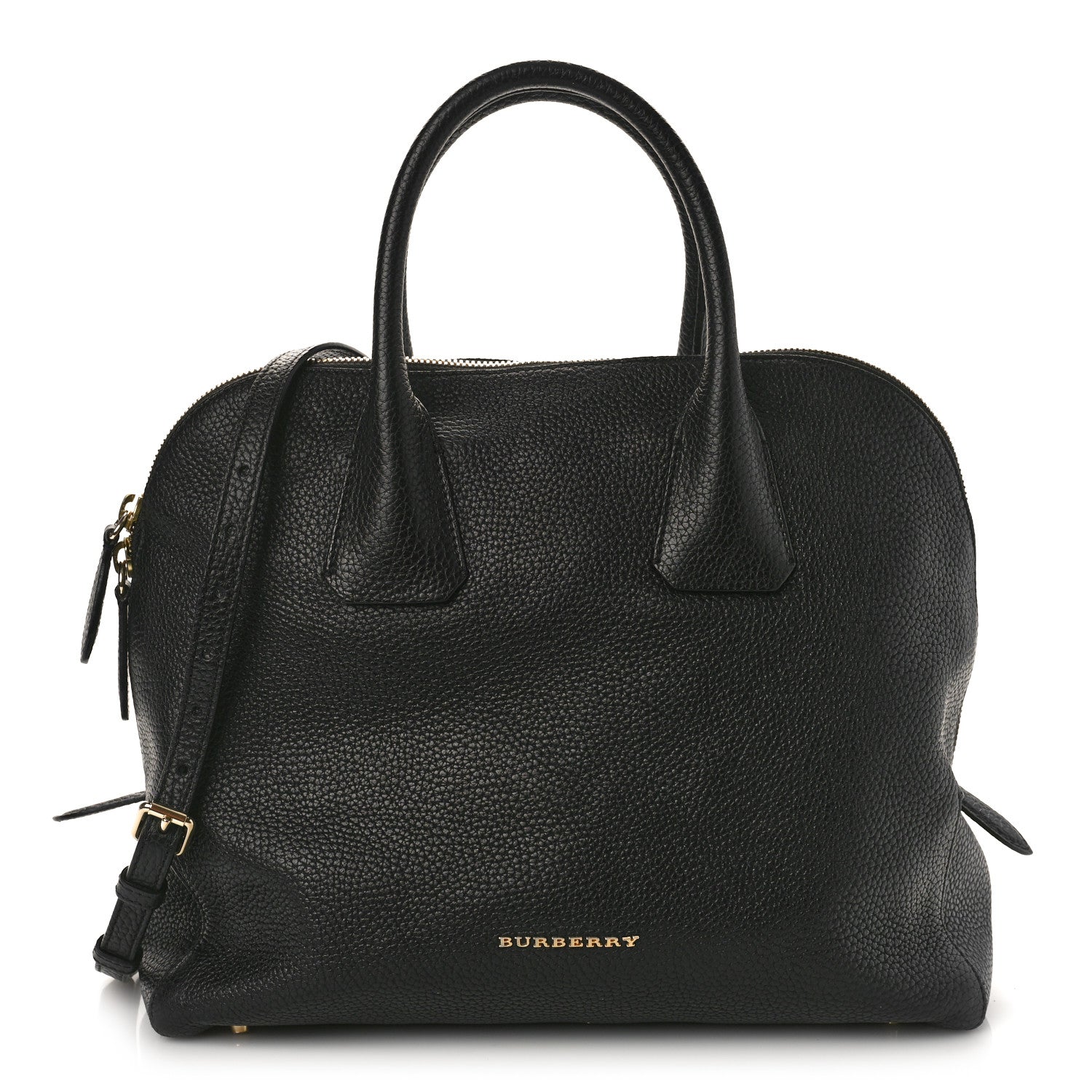 Burberry London Grainy Calfskin Medium Greenwood Bowling Bag Black 1 of 11