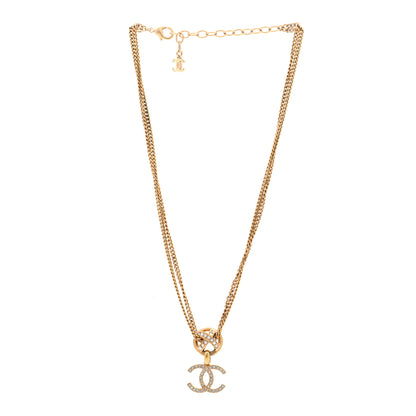 Chanel Crystal CC X Drop Multi Strand Necklace Gold 3 of 7