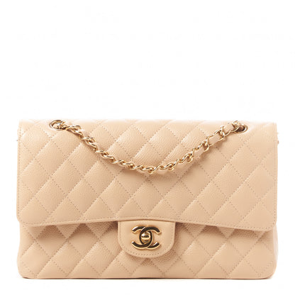 Chanel Caviar Quilted Medium Double Flap Beige 1 of 9