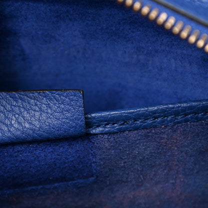 Celine Drummed Calfskin Nano Luggage Indigo 7 of 15