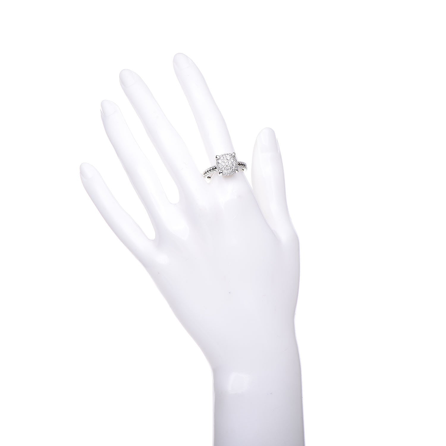 David Yurman Sterling Silver Diamond 11mm Chatelaine Pave Ring 57 8 2 of 5