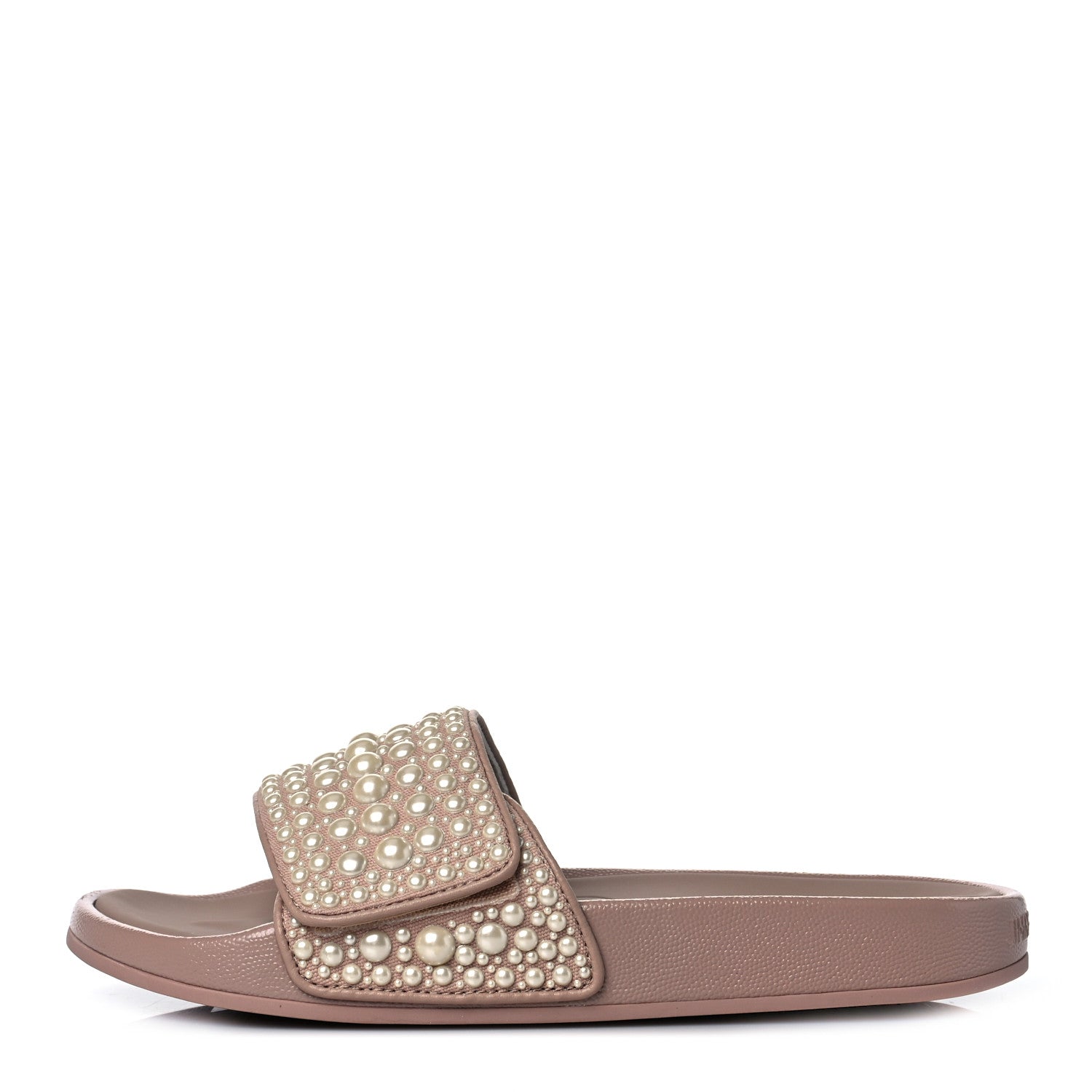 Jimmy Choo Canvas Calfskin Pearls Fitz Sandals 37 Ballet Pink 1 of 8
