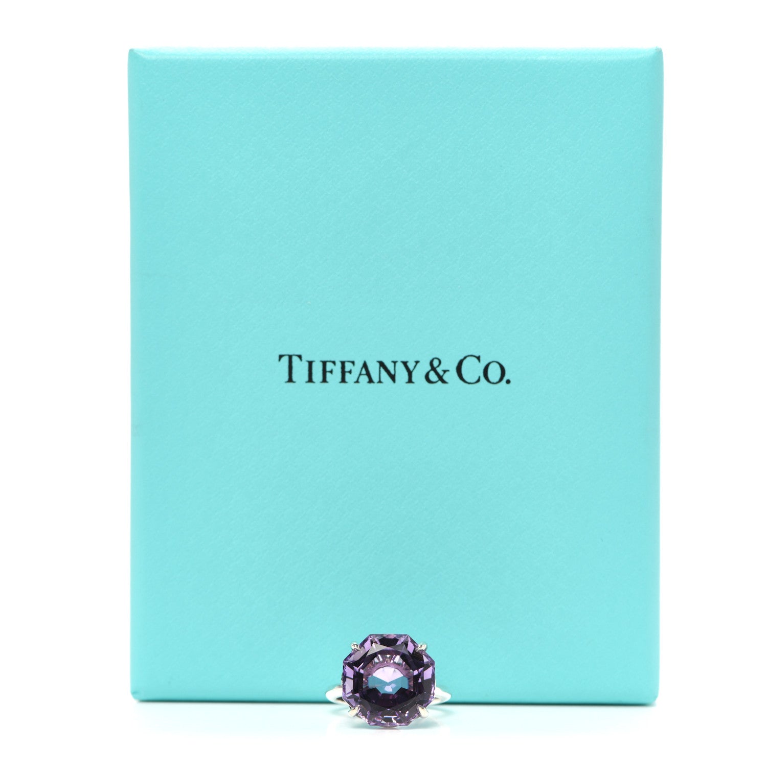 Tiffany Sterling Silver Amethyst Sparklers Octagonal Cocktail Ring 47 4 5 of 5