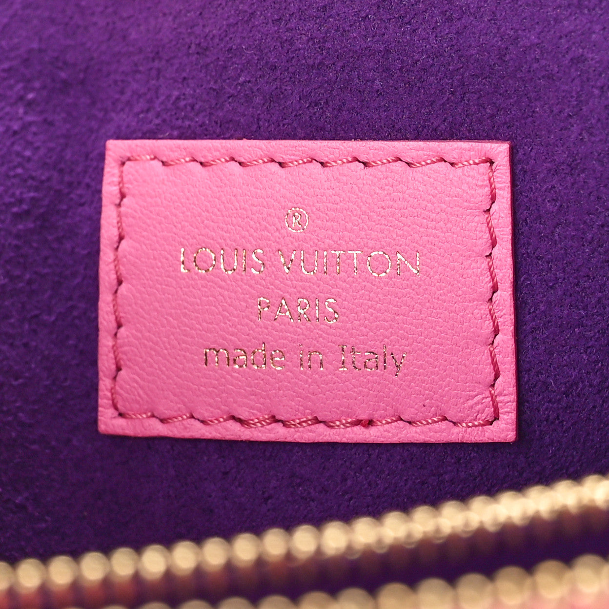 Lambskin Embossed Monogram Vuittamins Coussin PM Rose Violet